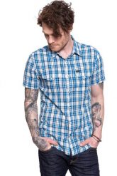 LEE LEE WESTERN SS SHIRT DIPPED BLUE L641CZLA 112115307. Niebieskie koszule męskie Lee, l, bez wzorów, bez kołnierzyka, bez ramiączek. Za 139.99 zł.