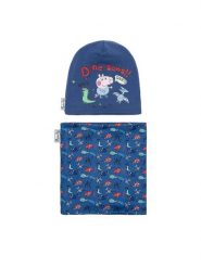 Peppa Pig Komplet czapka i komin ACCCS-AW24-110PP Granatowy. Niebieskie czapki dla dzieci Peppa Pig, na zimę, bez wzorów, z syntetyku. Za 59.99 zł.