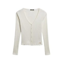 Damska koszulka z długim rękawem Superdry Essential. Białe t-shirty damskie Superdry., bez wzorów, bez kołnierzyka. W wyprzedaży za 129.75 zł.