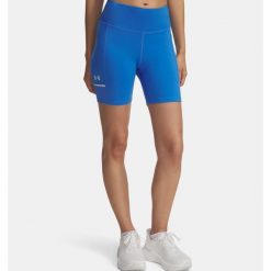 Szorty damskie Under Armour Launch Tight. Niebieskie szorty damskie Under Armour, s, bez wzorów, z materiału, z podwyższonym stanem. Za 184.12 zł.