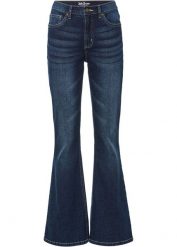 Dżinsy Flared high-waist. Niebieskie jeansy damskie bonprix, z podwyższonym stanem. Za 137.99 zł.