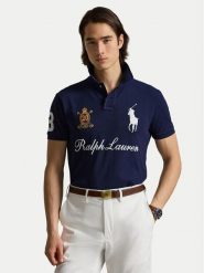 Polo Ralph Lauren Polo 710P07311001 Granatowy Custom Slim Fit. Niebieskie koszulki polo męskie Polo Ralph Lauren, m, bez wzorów, z bawełny, bez ramiączek. Za 859.99 zł.