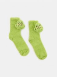 Skarpetki 2 pack Grinch - zielony. Zielone skarpety damskie Sinsay, bez wzorów. Za 12.99 zł.