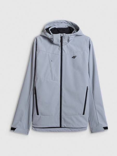 4F Kurtka softshell wiatroodporna membrana 5000 męska - szara L. Szare kurtki męskie 4f, l, bez wzorów, z materiału, bez kaptura. W wyprzedaży za 239.99 zł.
