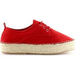 Espadryle damskie czerwone LL-118 Red. Czerwone espadryle damskie ButyModne, na lato, bez wzorów, bez obcasa, bez zapięcia. W wyprzedaży za 99.00 zł.