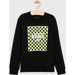 Vans - Longsleeve dziecięcy. Czarne t-shirty dla chłopców Vans, bez wzorów, z bawełny, bez ramiączek. Za 119.90 zł.