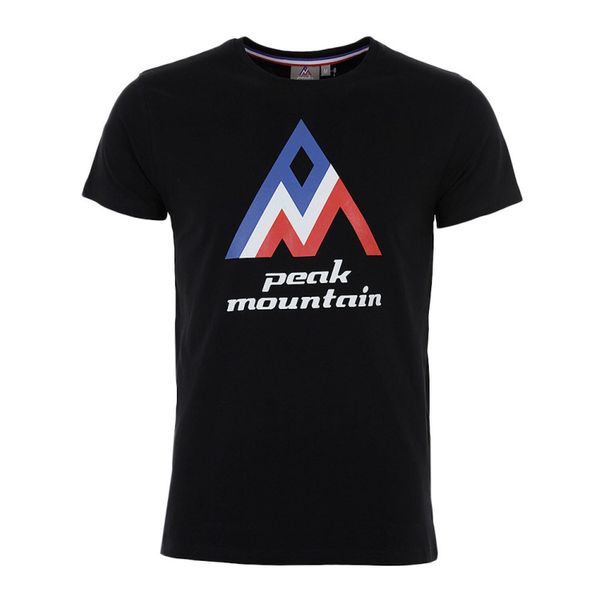 T-shirt Peak Mountain Cimes. Czarne t-shirty męskie Peak Mountain, m, bez wzorów, casualowe, bez kołnierzyka. Za 163.40 zł.