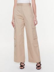 MSGM Spodnie materiałowe 3441MDP21 237104 Beżowy Regular Fit. Brązowe spodnie materiałowe damskie MSGM, bez wzorów, z bawełny. Za 1,419.00 zł.