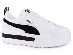 Buty damskie sneakersy sportowe Puma MAYZE LTHR. Białe obuwie sportowe damskie Puma, bez wzorów, z gumy, trekkingowe. Za 198.00 zł.