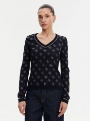 Guess Sweter W5GR07 Z3D60 Granatowy Regular Fit. Niebieskie swetry damskie Guess, s, z aplikacjami, z wiskozy, bez kołnierzyka, bez ramiączek, bez kaptura. Za 279.99 zł.