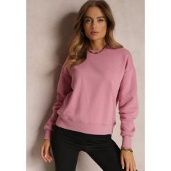 Ciemnoróżowa Bluza z Polarową Podszewką Heseh. Czerwone bluzy damskie Renee, na zimę, l, bez wzorów, z dzianiny, bez kaptura. Za 49.99 zł.