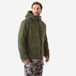 Polar barankowy Solognac 900. Brązowe bluzy męskie SOLOGNAC, l, bez wzorów, z polaru, bez kaptura. Za 299.99 zł.