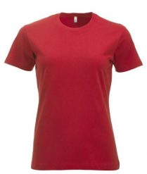 Clique New Classic-T Women – Klasyczny T-shirt z ringspun bawełny. Czerwone t-shirty damskie CLIQUE, xl, bez wzorów, z bawełny, klasyczne, bez kołnierzyka. Za 104.55 zł.