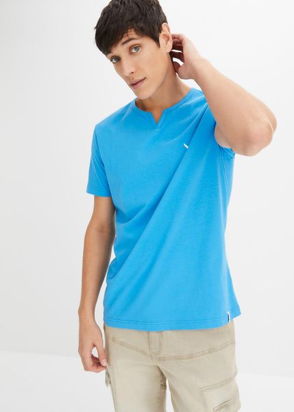 T-shirt (2 szt.). Niebieskie t-shirty męskie bonprix, m, bez wzorów, bez kołnierzyka. Za 107.99 zł.