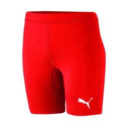 Spodenki Damskie Liga Base Layer. Czerwone szorty sportowe damskie Puma, bez wzorów, sportowe, trekkingowe. Za 207.99 zł.