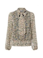 More & More Rozkloszowana bluzka damska Kobiety biały|wielokolorowy|beżowy wzorzysty, 44. Białe bluzki damskie More & More, bez wzorów, z szyfonu, eleganckie, bez kołnierzyka, bez ramiączek. Za 379.95 zł.