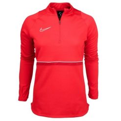 Bluza Damska Academy 21 DriFIT Quarter Zip Drill Top. Czerwone bluzy damskie Nike, bez wzorów, bez kaptura. Za 151.99 zł.