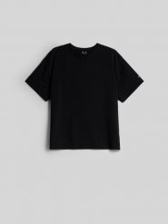 4F T-shirt loose gładki damski - czarny XL. Czarne t-shirty damskie 4f, xl, bez wzorów, z bawełny, bez kołnierzyka. Za 79.99 zł.