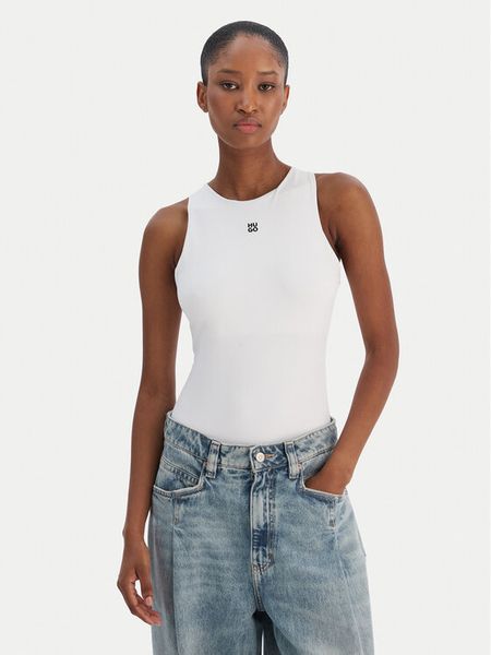 HUGO Body Dasiel 50545196 Biały Slim Fit. Białe bluzki damskie Hugo, s, bez wzorów, z syntetyku, bez kołnierzyka, bez ramiączek. Za 399.99 zł.