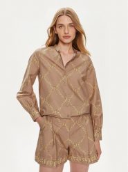 TWINSET Koszula 241TP2730 Beżowy Straight Fit. Brązowe bluzki damskie Twinset, bez wzorów, z bawełny, bez kołnierzyka, bez ramiączek. Za 609.99 zł.