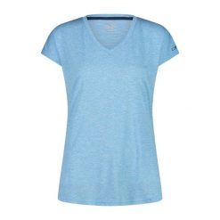 Damska koszulka v-neck CMP. Niebieskie koszulki sportowe damskie CMP, bez wzorów, bez kołnierzyka, bez ramiączek, trekkingowe. Za 143.50 zł.