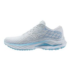 Buty do biegania damskie Mizuno Wave Inspire 20. Białe obuwie sportowe damskie Mizuno, bez wzorów, do biegania, mizuno wave. Za 709.99 zł.