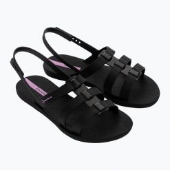 Sandały damskie Ipanema Style. Czarne klapki damskie Ipanema, bez wzorów, z materiału, bez obcasa. Za 129.99 zł.