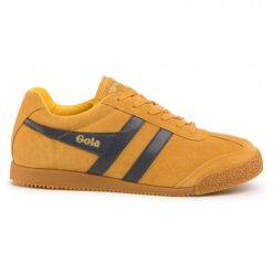 Trenerzy z zamszu Gola Harrier. Niebieskie buty sportowe męskie Gola, z materiału, bez zapięcia, trekkingowe. Za 424.00 zł.