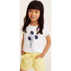 Mango Kids - Top dziecięcy Spirit 110-152 cm. Białe t-shirty i topy dla dziewczynek Mango Kids, z aplikacjami, z bawełny, bez ramiączek. W wyprzedaży za 29.90 zł.