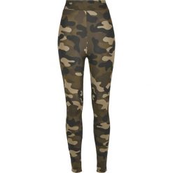 Damskie legginsy Urban Classic camo waist. Brązowe legginsy damskie Urban Classics, bez wzorów. Za 183.50 zł.