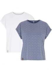 T-shirt (2 szt.). Czerwone bluzki damskie bonprix, bez wzorów, ze skóry, bez kołnierzyka, bez ramiączek. Za 109.98 zł.