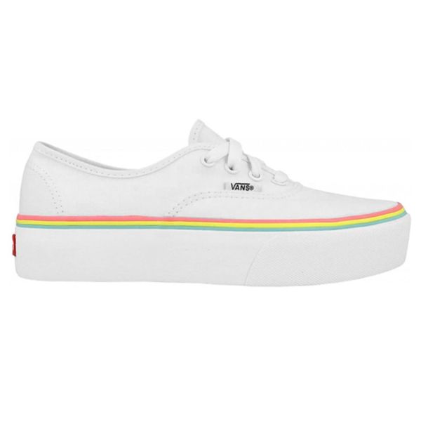 Buty do chodzenia damskie Vans Authentic Platfor. Białe obuwie sportowe damskie Vans, bez wzorów, bez zapięcia. Za 204.00 zł.