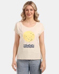 Damska koszulka funkcyjna Kilpi ARONY-W. Brązowe t-shirty damskie Kilpi, bez wzorów, z materiału, bez kołnierzyka. Za 153.53 zł.