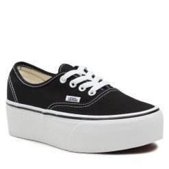 Tenisówki Vans. Czarne półbuty damskie Vans, bez wzorów, bez zapięcia. Za 277.99 zł.