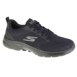 Buty do chodzenia damskie, Skechers Go Walk 6 - Bold Vision. Czarne obuwie sportowe damskie Skechers, bez wzorów, trekkingowe, Skechers Sport. W wyprzedaży za 327.50 zł.