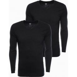 Zestaw longsleeve męski V-NECK - mix 2-pak V4 Z41 - XXL. Czarne bluzki z długim rękawem męskie Ombre Clothing, l, bez wzorów, z bawełny, klasyczne, bez kołnierzyka. Za 71.99 zł.