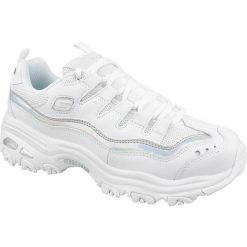 Buty do chodzenia damskie, Skechers D Lites. Białe obuwie sportowe damskie Skechers, bez wzorów, trekkingowe, Skechers Sport. Za 199.99 zł.