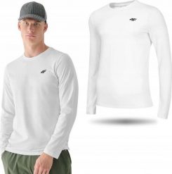 MĘSKA KOSZULKA 4F Z DŁUGIM RĘKAWEM 4F LONGSLEEVE 4FWMM00TLONM375 10S r. 3XL. Bluzki z długim rękawem męskie 4f, m, bez wzorów, bez kołnierzyka. Za 39.99 zł.