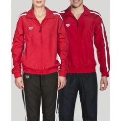 Kurtka ortalionowa wiatrówka unisex Arena Prival. Czerwone kurtki damskie Arena, bez wzorów, bez kaptura. Za 59.99 zł.