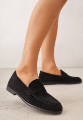 Czarne Marszczone Mokasyny VICES z Wkładką ze Skóry Naturalnej Nerihaneh. Czarne mokasyny damskie Born2be, z jeansu, casualowe. Za 89.99 zł.