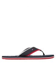 Tommy Hilfiger Japonki Tumble Beach Sandal FM0FM05710 Granatowy. Niebieskie klapki męskie Tommy Hilfiger, ze skóry. Za 169.99 zł.