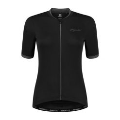 Koszulka rowerowa damska Rogelli ESSENTIAL z krótkim rękawem. Czarne obuwie sportowe damskie Rogelli, bez wzorów, rowerowe. Za 223.00 zł.