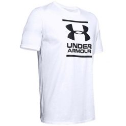 Koszulka sportowa męska Under Armour GL Foundation SS Tee. Białe koszulki sportowe męskie Under Armour, l, bez wzorów, bez kołnierzyka, bez ramiączek, do piłki nożnej. Za 104.85 zł.