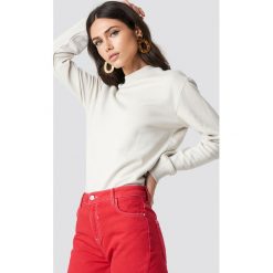NA-KD Basic Bluza basic - Beige. Brązowe bluzy damskie NA-KD Basic, prążkowane. Za 100.95 zł.