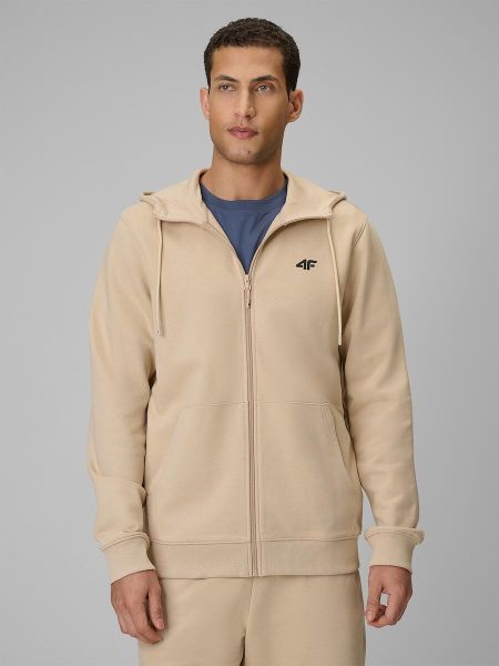 Bluza dresowa regular z kapturem męska 4F 4FRSS26TSWSM3106. Brązowe bluzy męskie 4f, l, bez wzorów, z bawełny, z kapturem. Za 169.99 zł.