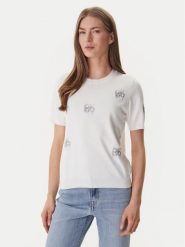 DKNY Sweter DJ6R0242 Écru Regular Fit. Swetry damskie DKNY, xs, bez wzorów, bez kołnierzyka, bez ramiączek, bez kaptura. Za 349.99 zł.