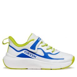 Sneakersy Geox. Białe trampki i tenisówki chłopięce Geox, bez wzorów, bez zapięcia. Za 229.99 zł.