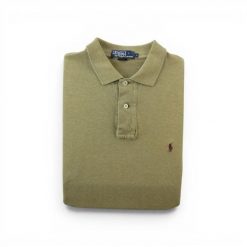 Second life - Koszulka polo męska z krótkim rękawem beżowa - Jak nowy. Brązowe koszulki polo męskie Ralph Lauren, l, bez wzorów, z materiału, klasyczne, bez ramiączek. Za 127.76 zł.
