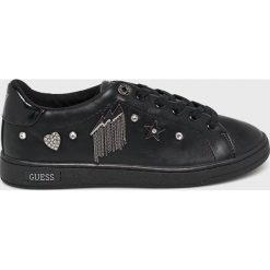 Guess Jeans - Buty. Czarne obuwie sportowe damskie Guess Jeans, z aplikacjami, z jeansu. Za 469.90 zł.