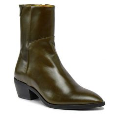 Botki Gant. Zielone botki damskie GANT, bez obcasa, na słupku, bez zapięcia. Za 879.99 zł.